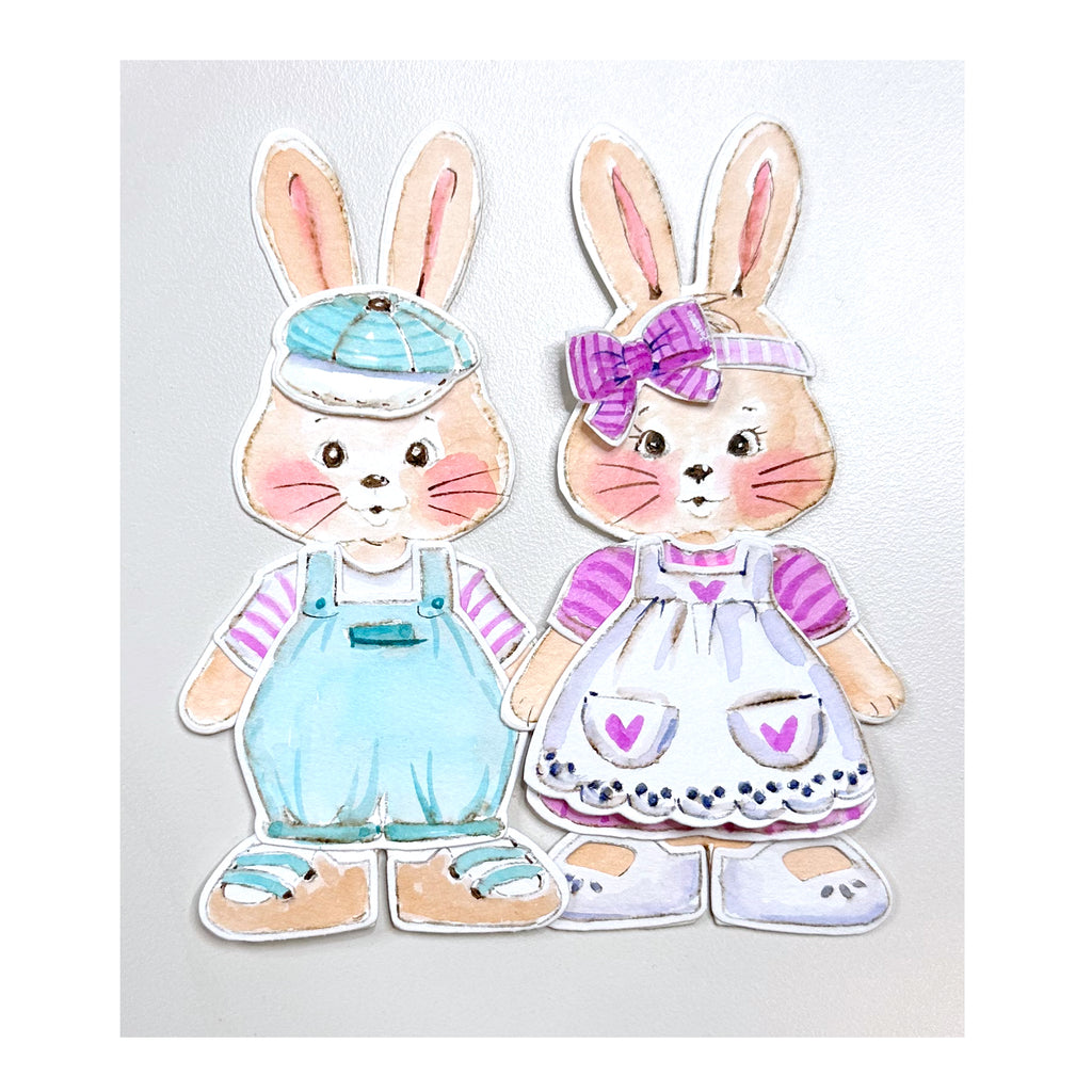 Art Impressions Easter Bunny Puppet Clear Stamps and Dies Set 5869 Cut Out Samples