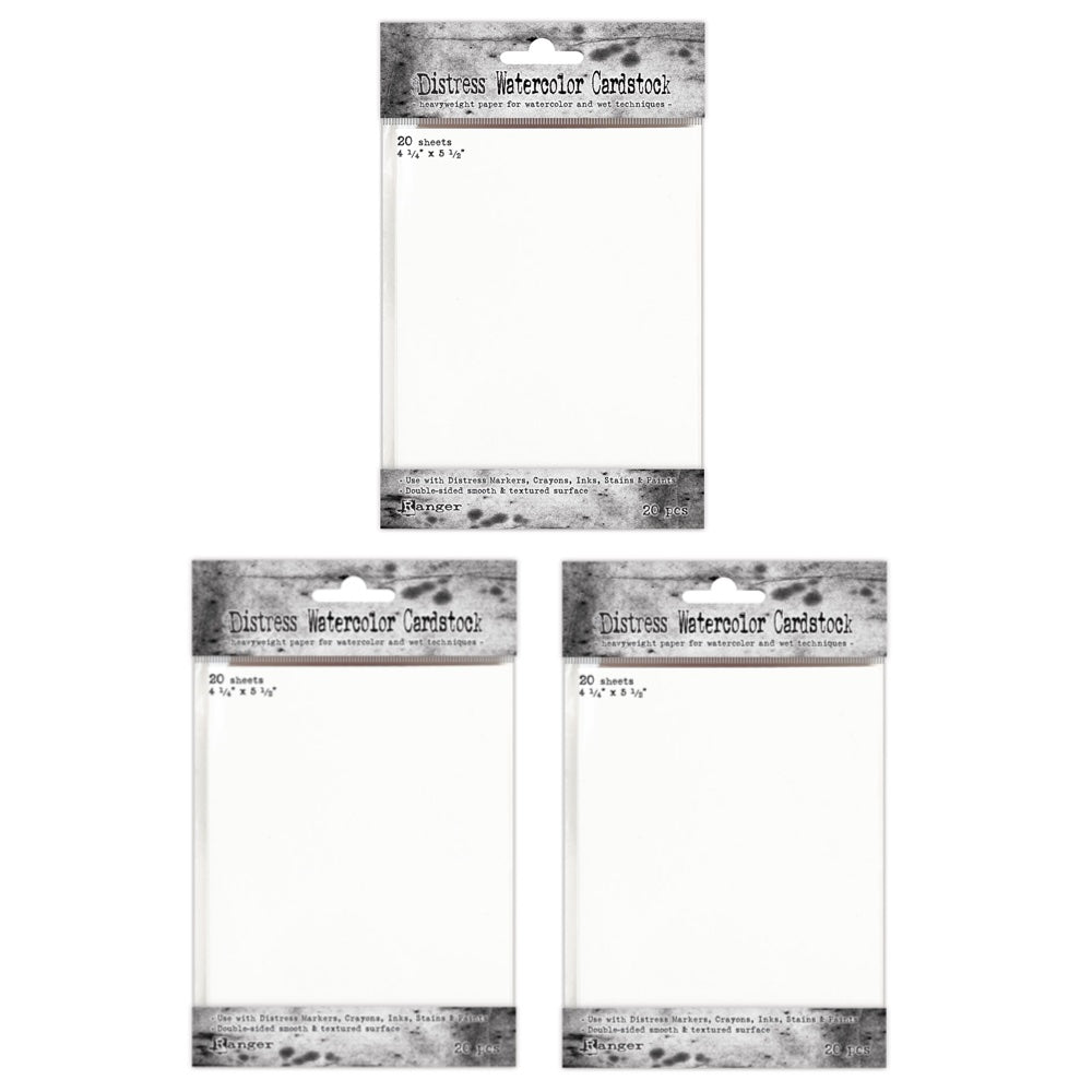 Tim Holtz 4.25 x 5.5 Distress Watercolor Cardstock 3 Pack Bundle