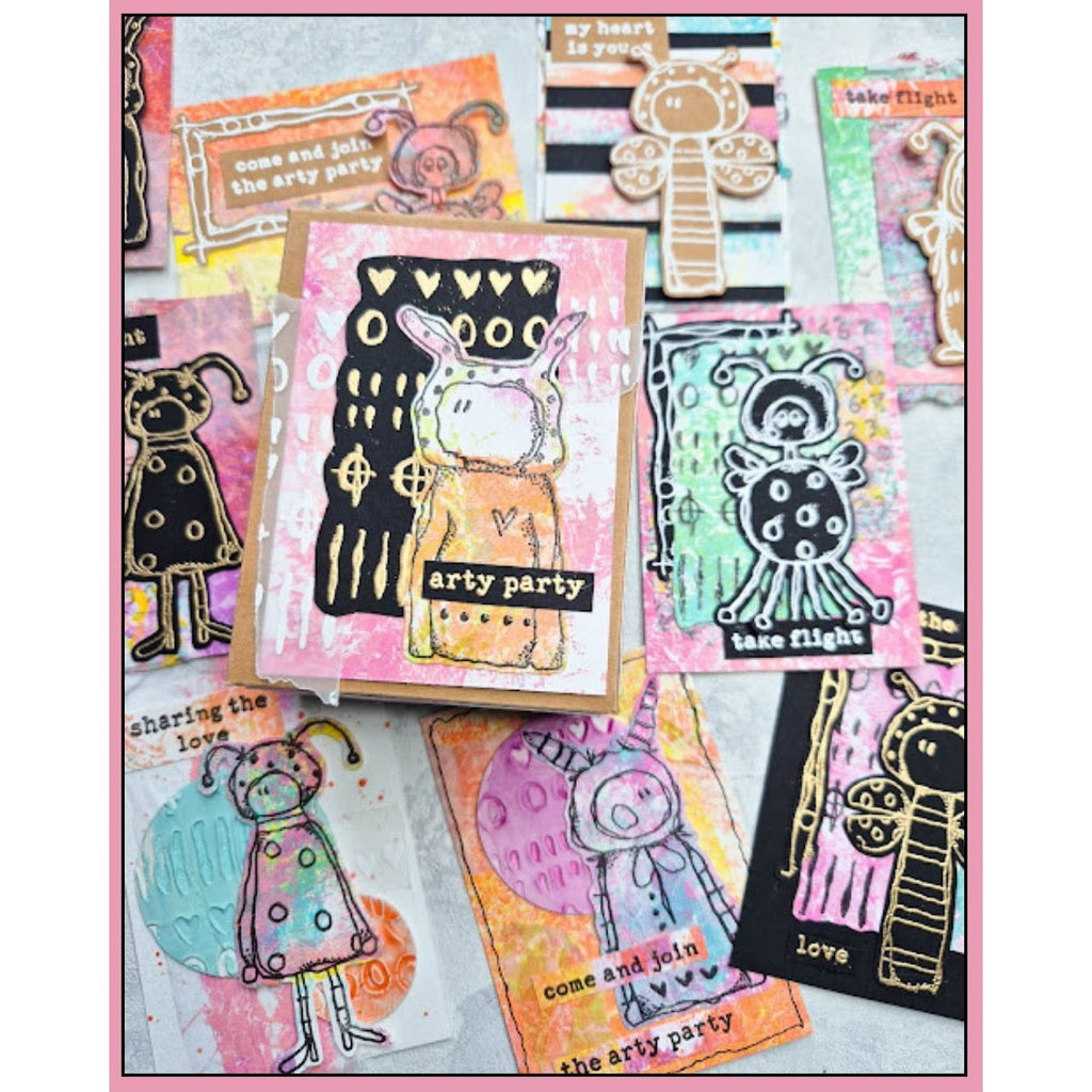 PaperArtsy Kate Crane Mini Cling Stamp kcm017