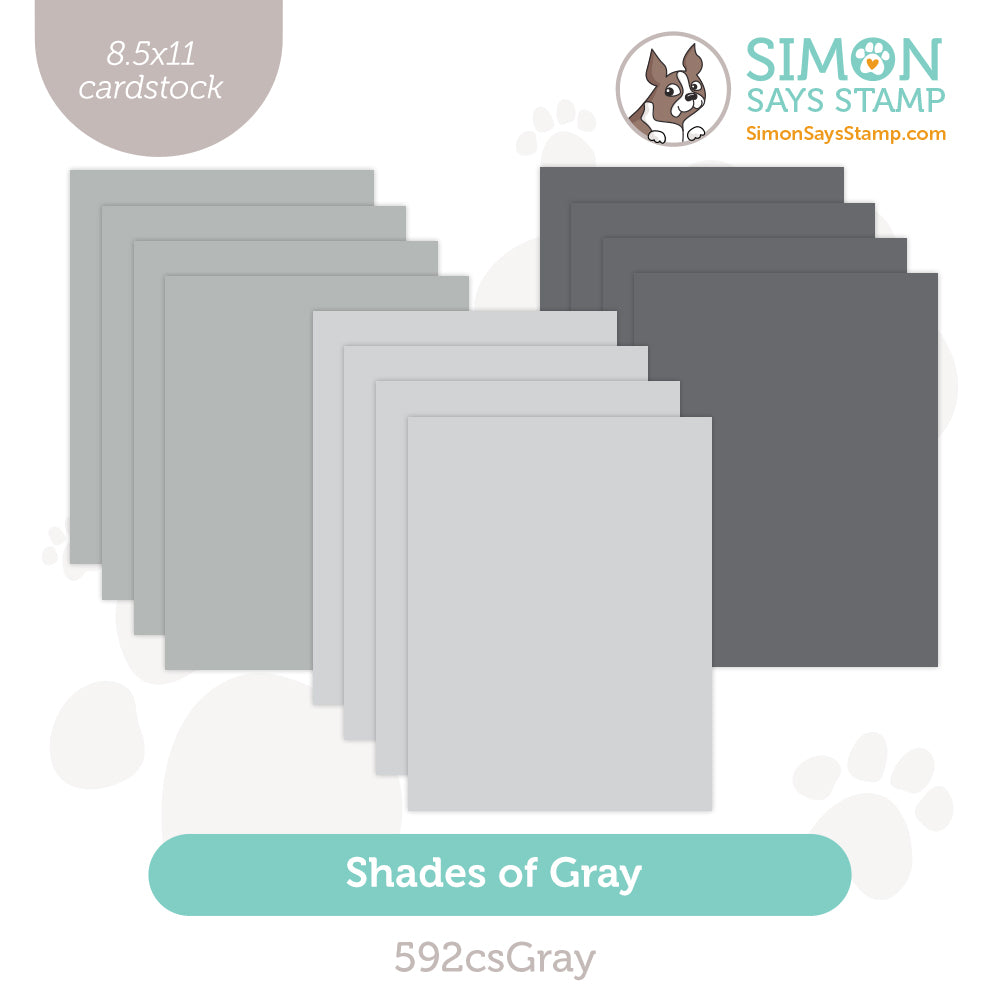 Simon Says Stamp Cardstock 100# 3 SHADES OF GRAY 592csGray