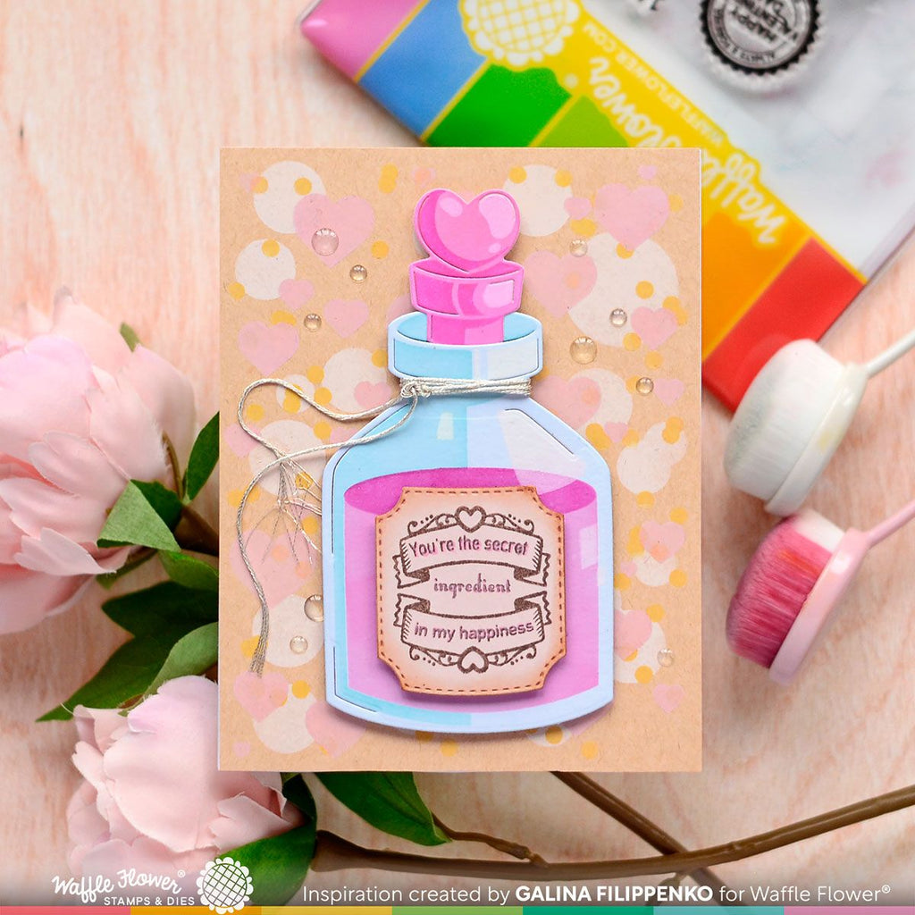 Waffle Flower Love Potion Die n Stencil 421592 happiness