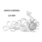 rsc-010 Spellbinders Party Streamers Cling Rubber Stamps