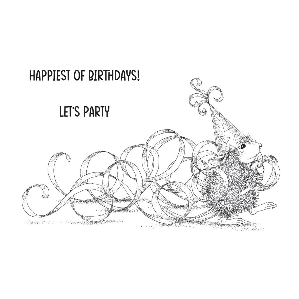 rsc-010 Spellbinders Party Streamers Cling Rubber Stamps