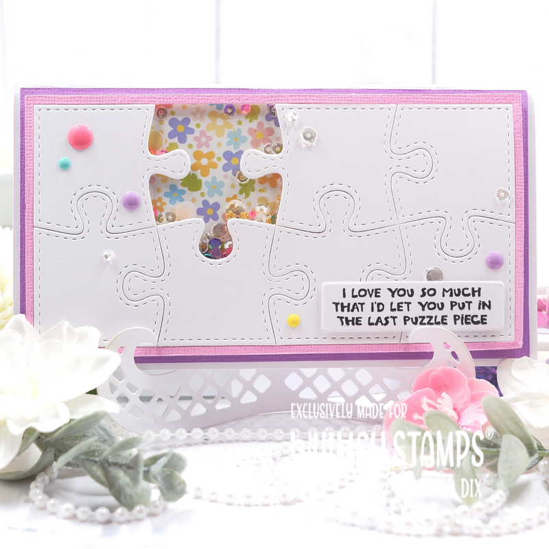 Whimsy Stamps Puzzle It Clear Stamps and Puzzle Pieces Die Set sequins