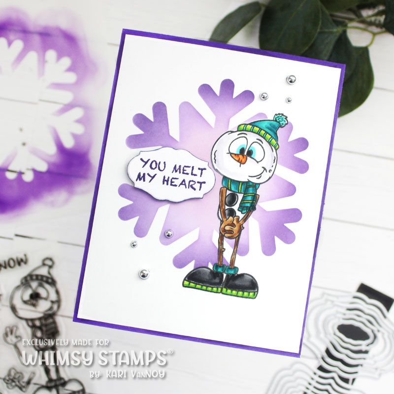 Whimsy Stamps Snowman Clear Stamps dp1126 snowflake
