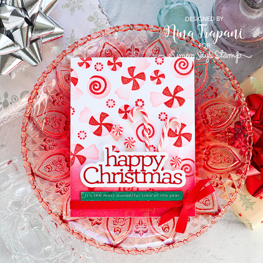 Simon Says Stamp! Simon Says Stamp Stencils LAYERING PEPPERMINTS ssst221638 Cozy Hugs Christmas Card | color-code:ALT01