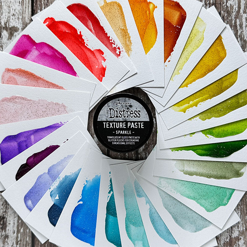 Tim Holtz Distress Holiday Texture Paste Sparkle Ranger tsck84495 Holiday Color Swatches | color-code:ALT01