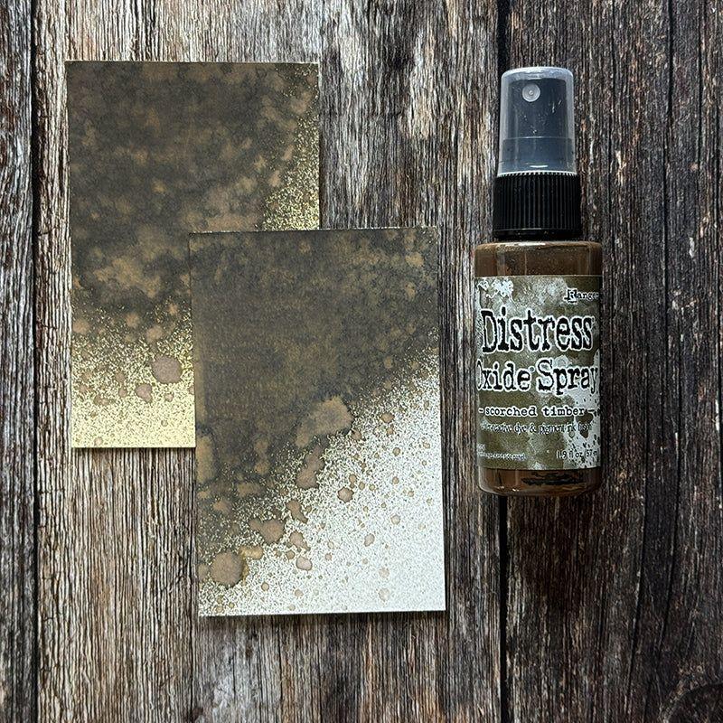 Tim Holtz Distress Oxide Spray Scorched Timber January 2024 Ranger tso83504 Color Swatch