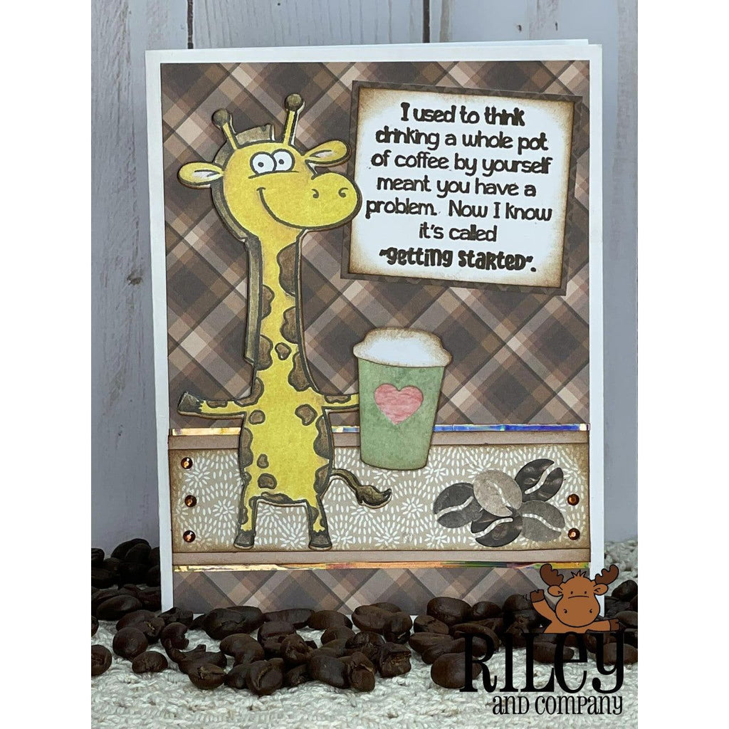 Riley And Company Funny Bones Getting Started Cling Rubber Stamp rwd-1180 giraffe