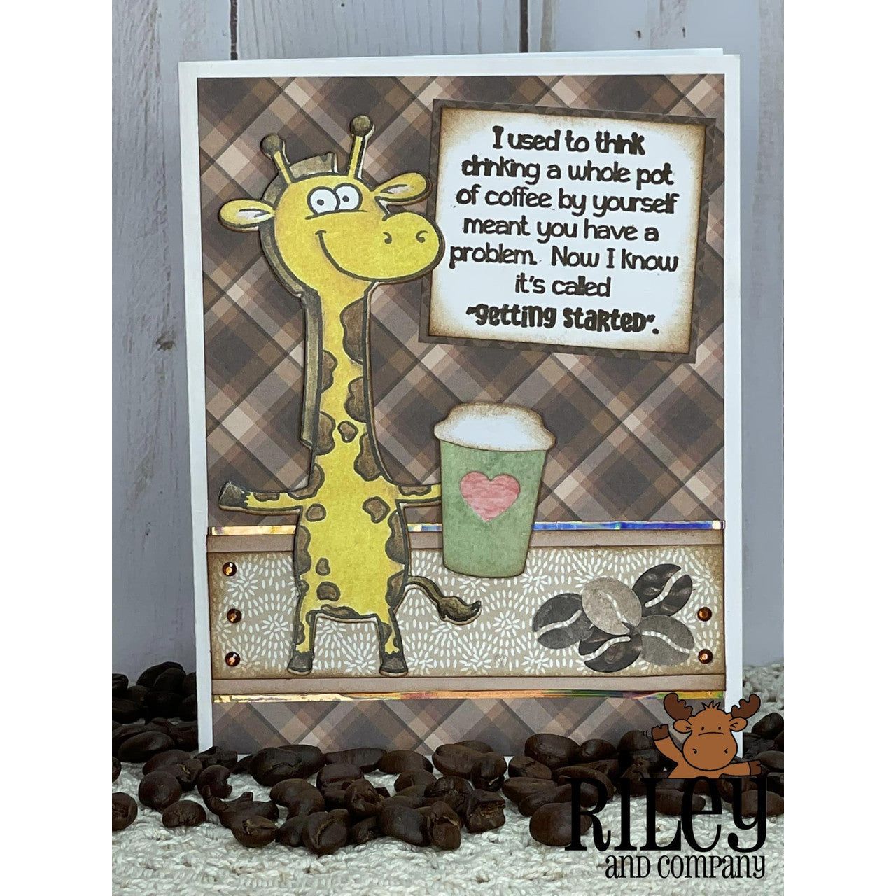 Riley And Company Funny Bones Getting Started Cling Rubber Stamp rwd-1180 giraffe