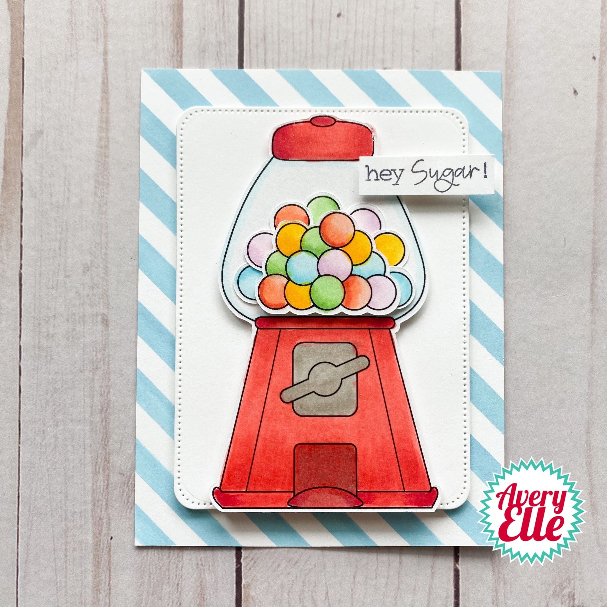 Avery Elle Clear Stamps Have A Ball ST-23-36 gumball machine