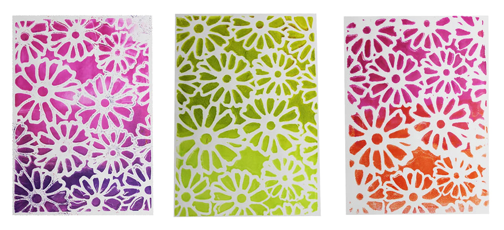 Gelli Arts 5x7 Flower Stencil for Printing Plates example