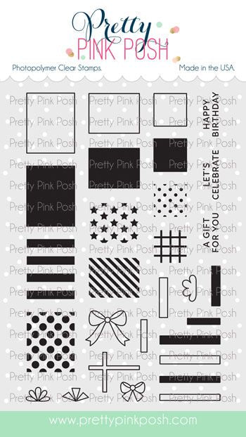 Pretty Pink Posh Patterned Presents Clear Stamps