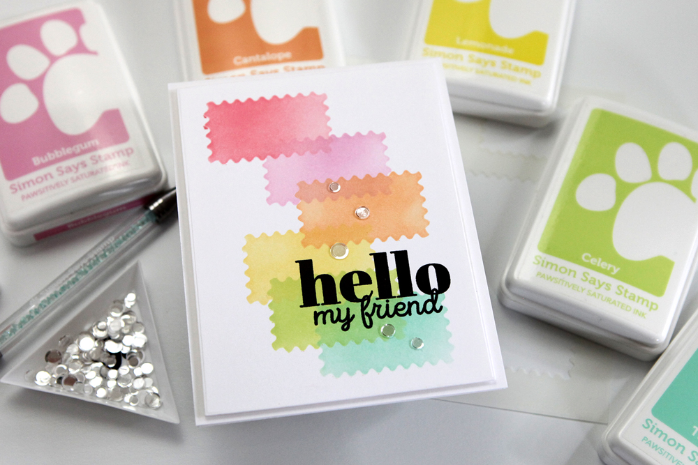 Simon Says Stamp Stencils Modern Postage Stamp Edges And Rectangles ssst221675c Dear Friend Hello Card | color-code:ALT03