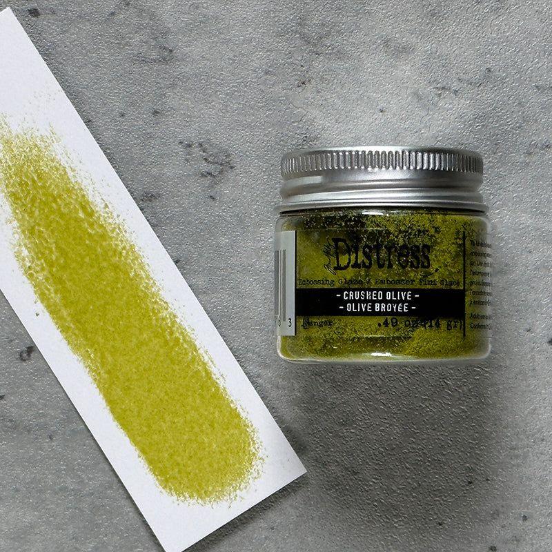 Tim Holtz Distress Embossing Glaze Crushed Olive Ranger tde79163 Color Swatch | color-code:ALT05