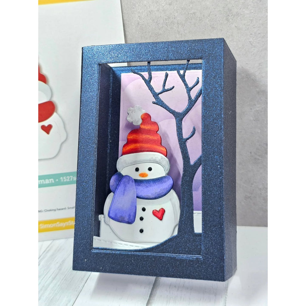 Simon Says Stamp Bundled Snowman Wafer Dies 1527sd Winter Box Card