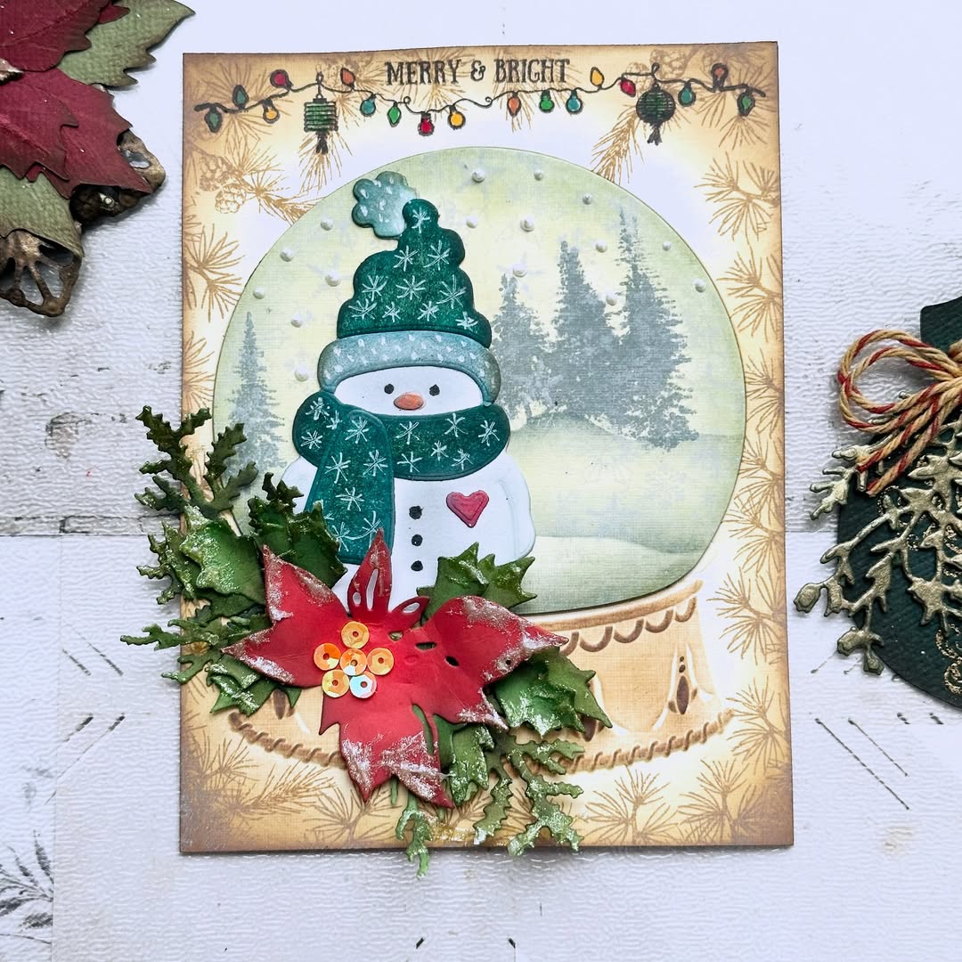 Simon Says Stamp Bundled Snowman Wafer Dies 1527sd Christmas Card