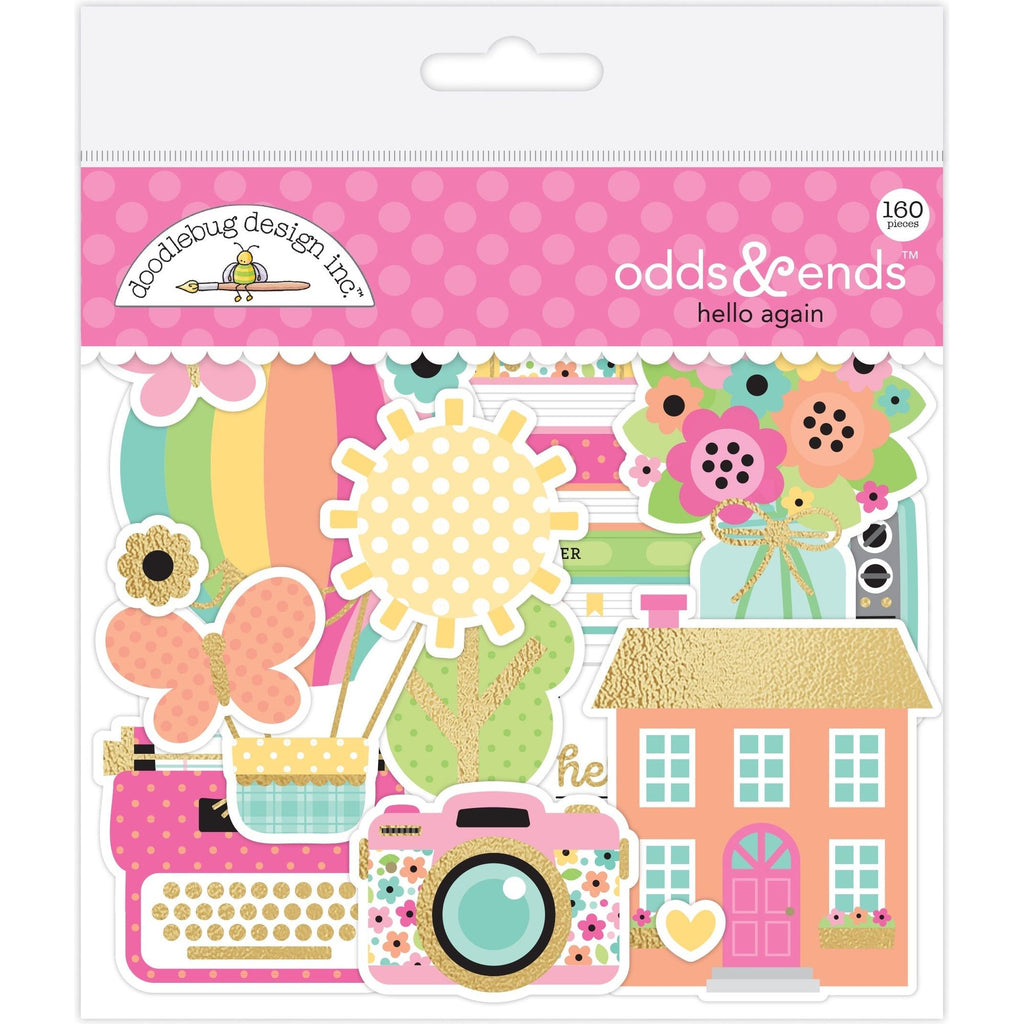 Doodlebug Hello Again Odds and Ends Ephemera Die Cut Shapes 8187
