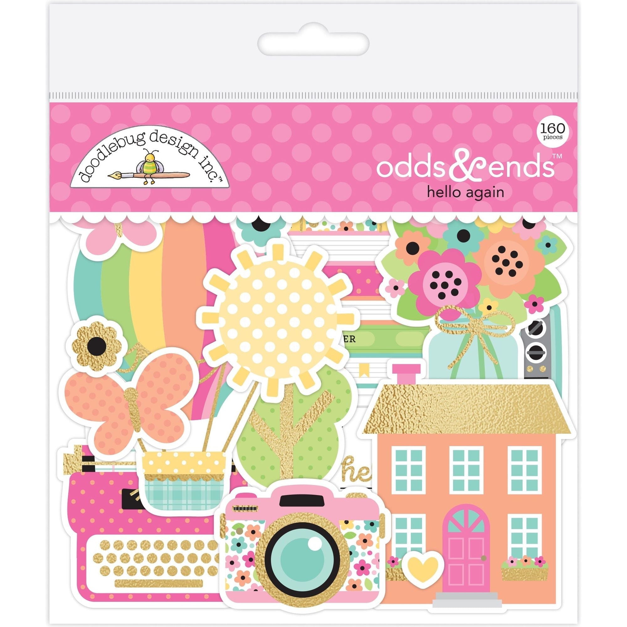 Doodlebug Hello Again Odds and Ends Ephemera Die Cut Shapes 8187