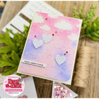 Simon Says Stamp Embossing Folder and Cutting Die Heart Showers sfd612 Heart to Heart Hello Card