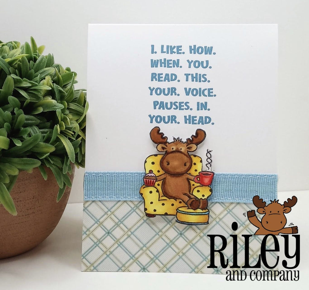Riley And Company Funny Bones Your Voice Pauses Cling Rubber Stamp rwd-1148 Relax
