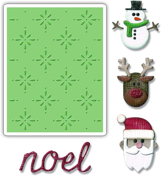 Tim Holtz Sizzix CHRISTMAS Side-Order Thinlits and Embossing Folder 663112