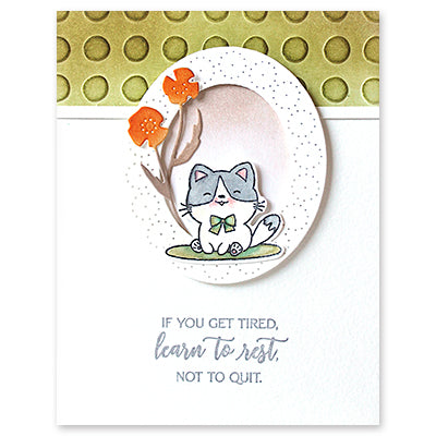 Penny Black Rounded Embossing Folder 65-016 cute cat