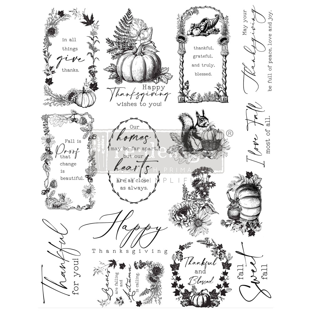 Prima Marketing Fall Sweet Fall ReDesign Clear Stamps 671419