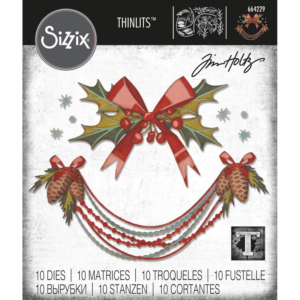 Tim Holtz Sizzix DECK THE HALLS Colorize Thinlits Dies 664229
