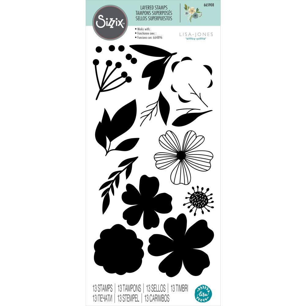 Sizzix Blossoms Layered Clear Stamps 665908