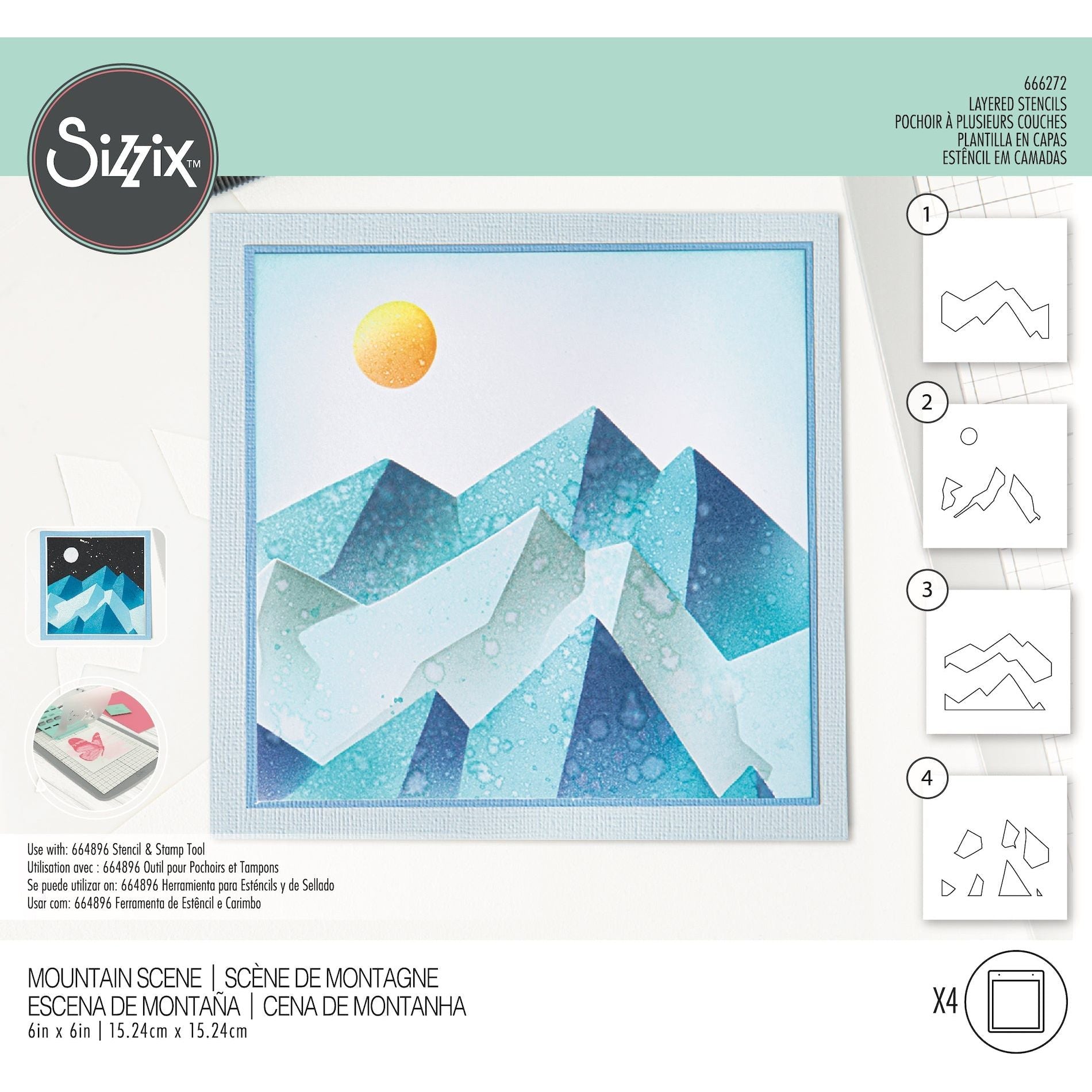 Sizzix Mountain Scene Layered Stencils 666272