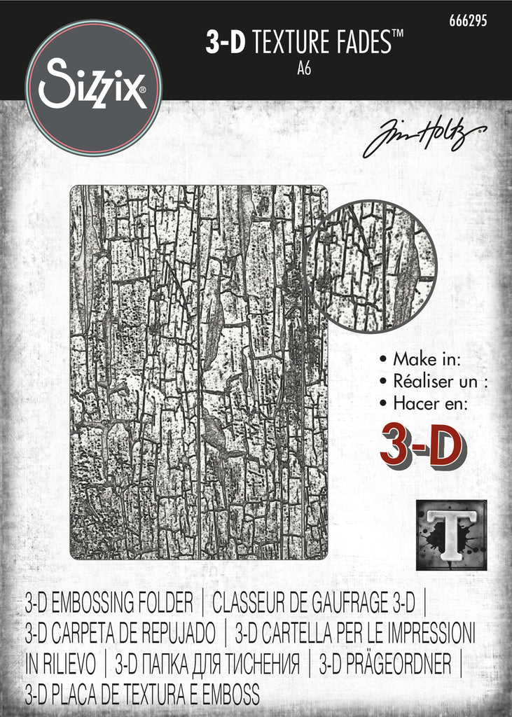 Tim Holtz Sizzix Cracked 3D Texture Fades Embossing Folder 666295