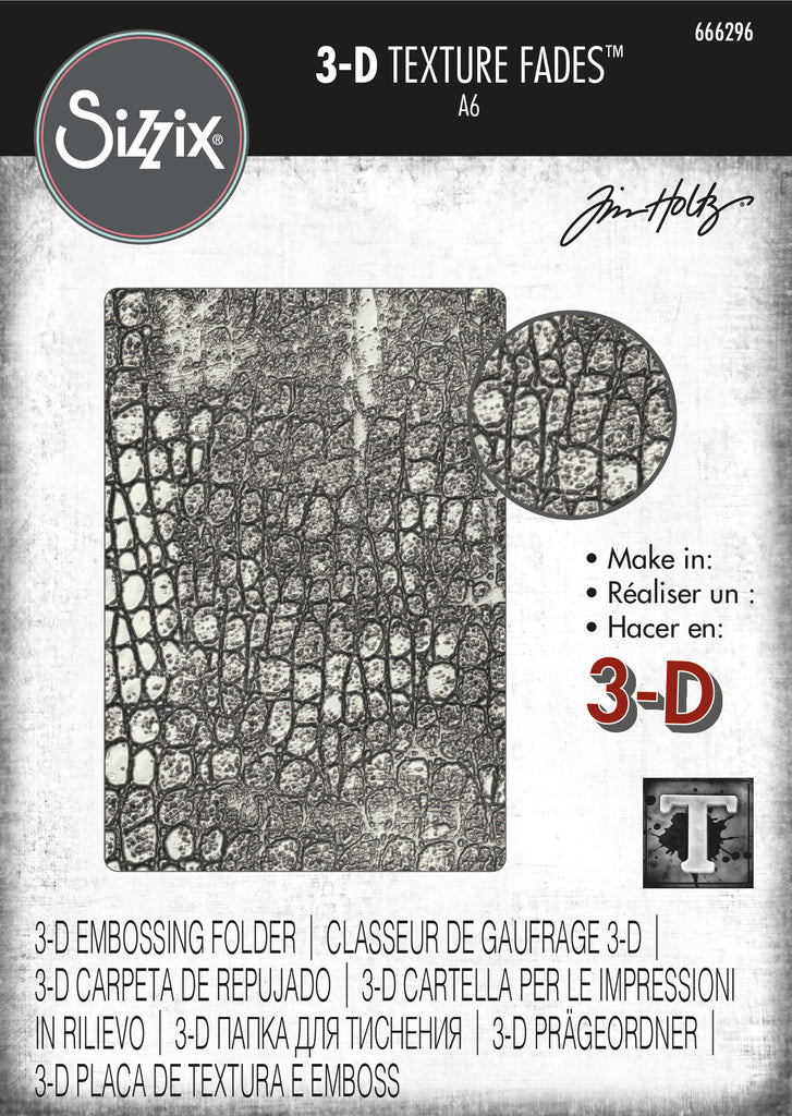 Tim Holtz Sizzix Reptile 3D Texture Fades Embossing Folder 666296