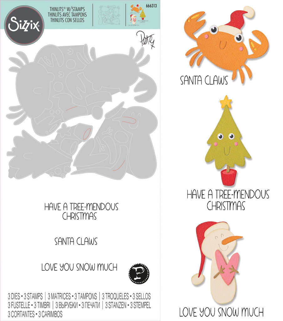 Sizzix Christmas Characters Thinlits Die and Stamp Set 666313