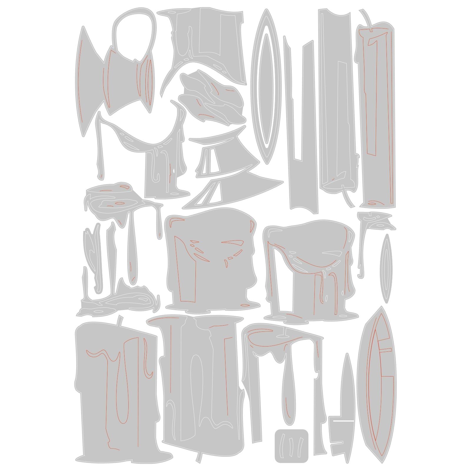Tim Holtz Sizzix Candleshop, Colorize Thinlits Dies 666331 line art