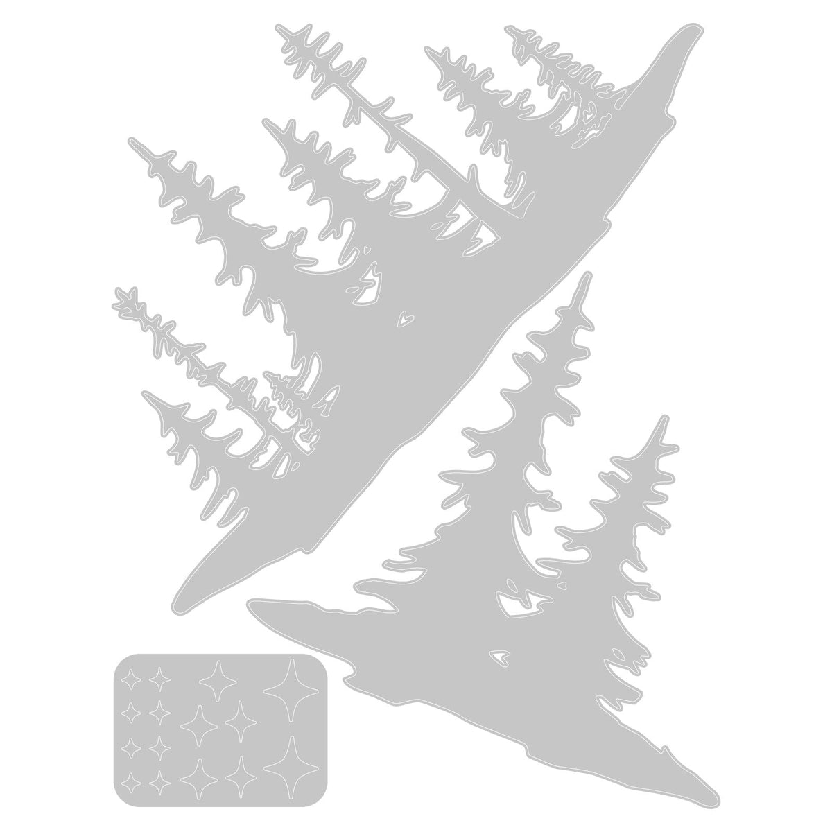 Tim Holtz Sizzix Forest Shadows Thinlits Dies 666334 line art