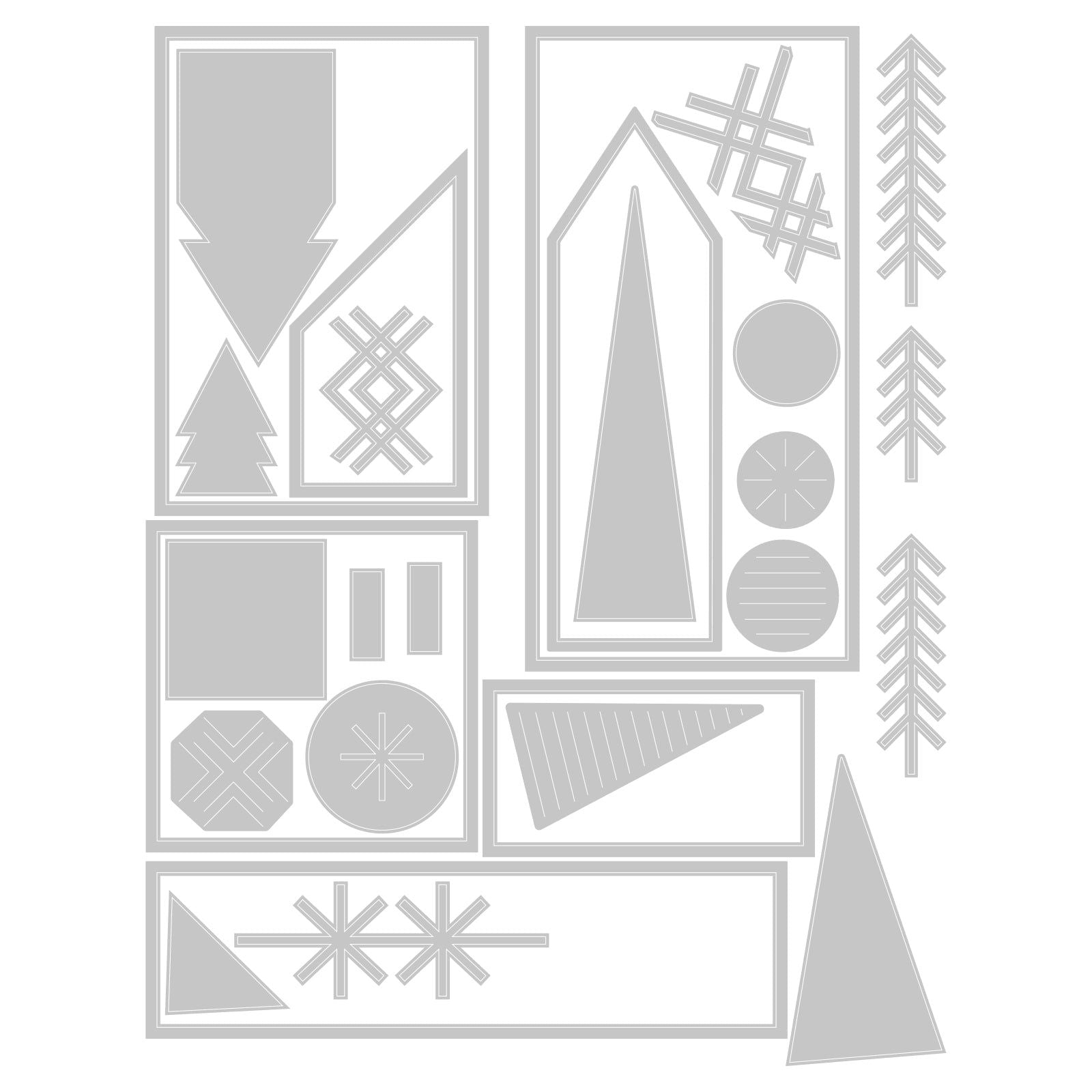 Tim Holtz Sizzix Holiday Blocks Thinlits Dies 666335 line art