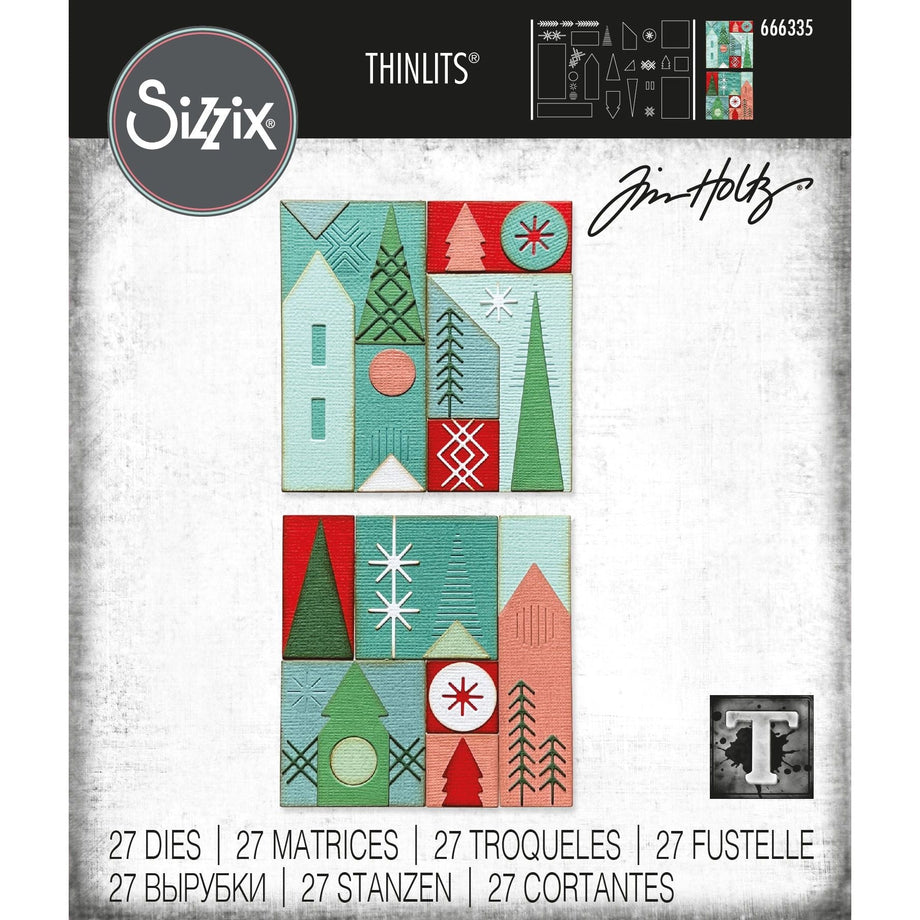 Tim Holtz Sizzix Holiday Blocks Thinlits Dies 666335 – Simon Says