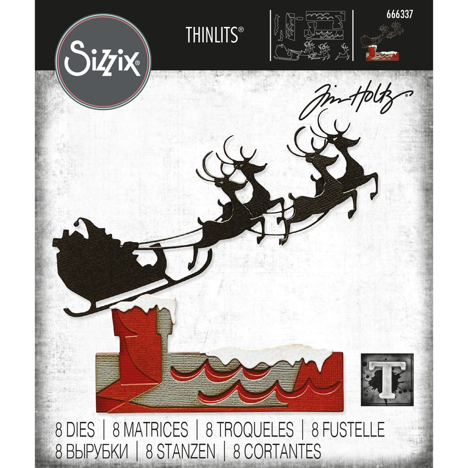 Tim Holtz Sizzix Reindeer Sleigh Thinlits Dies 666337 – Simon Says