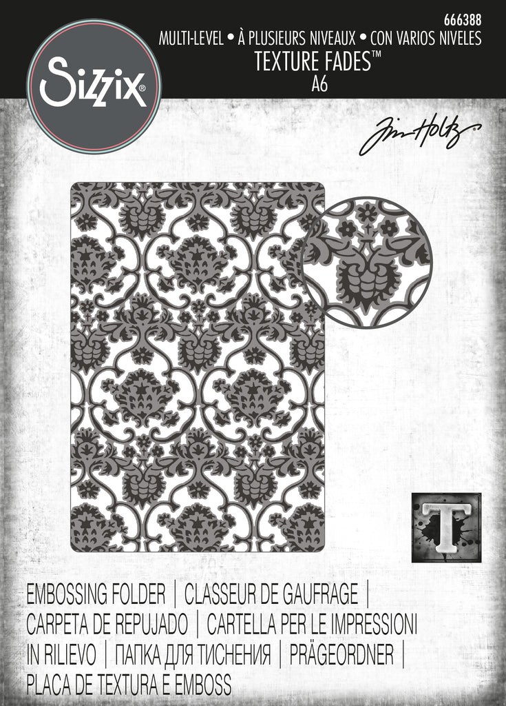 Tim Holtz Sizzix Tapestry ML Texture Fades Embossing Folder 666388