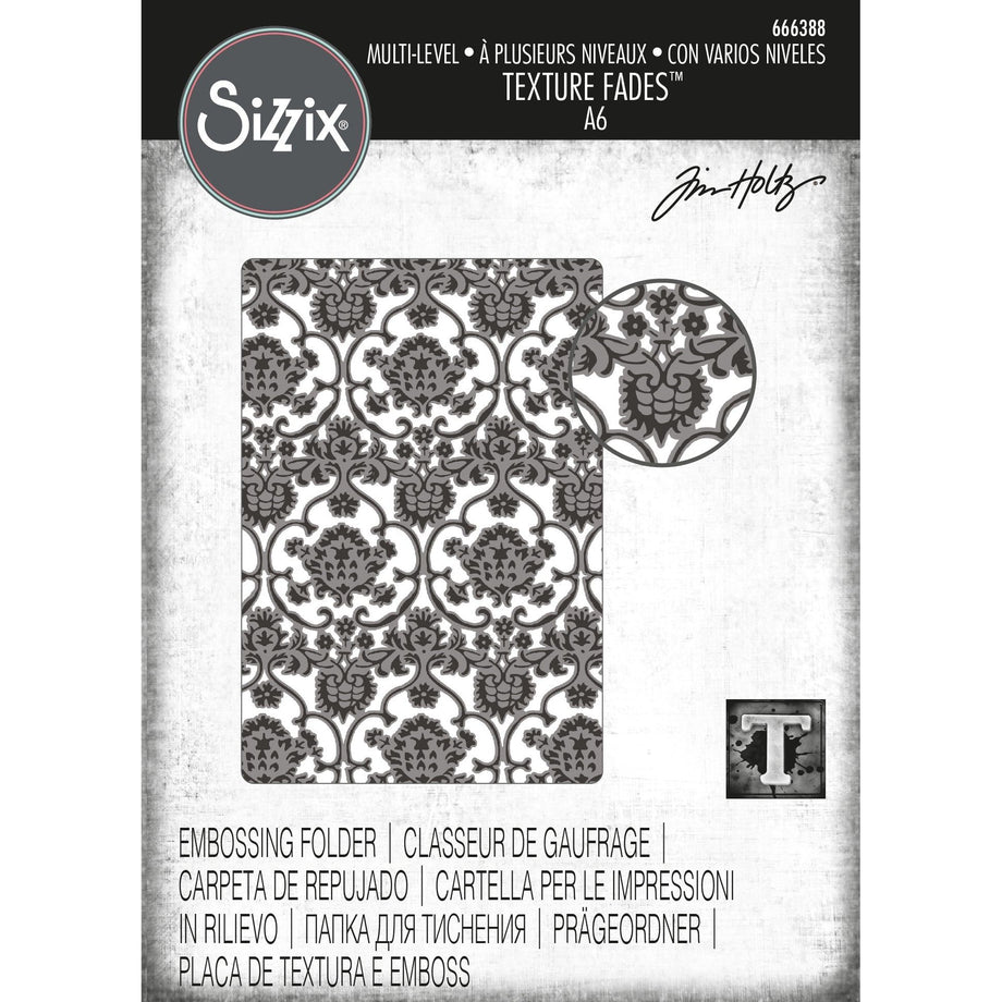 Tim Holtz Sizzix Tapestry ML Texture Fades Embossing Folder