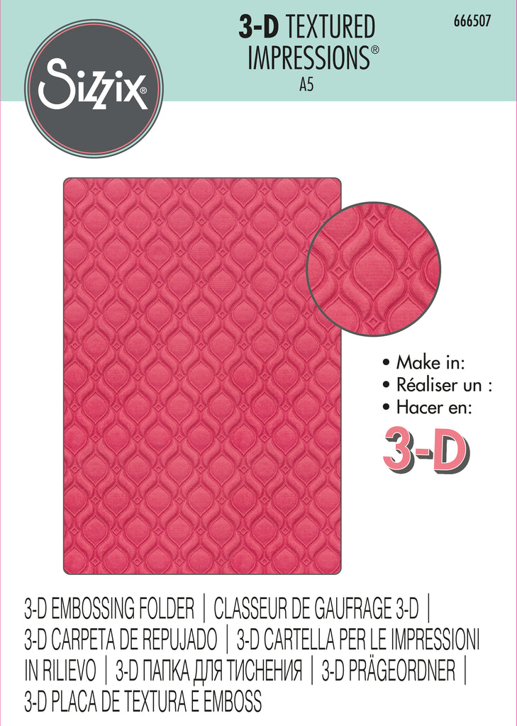 Sizzix 3D Textured Impressions Ornate Repeat A5 Embossing Folder 666507