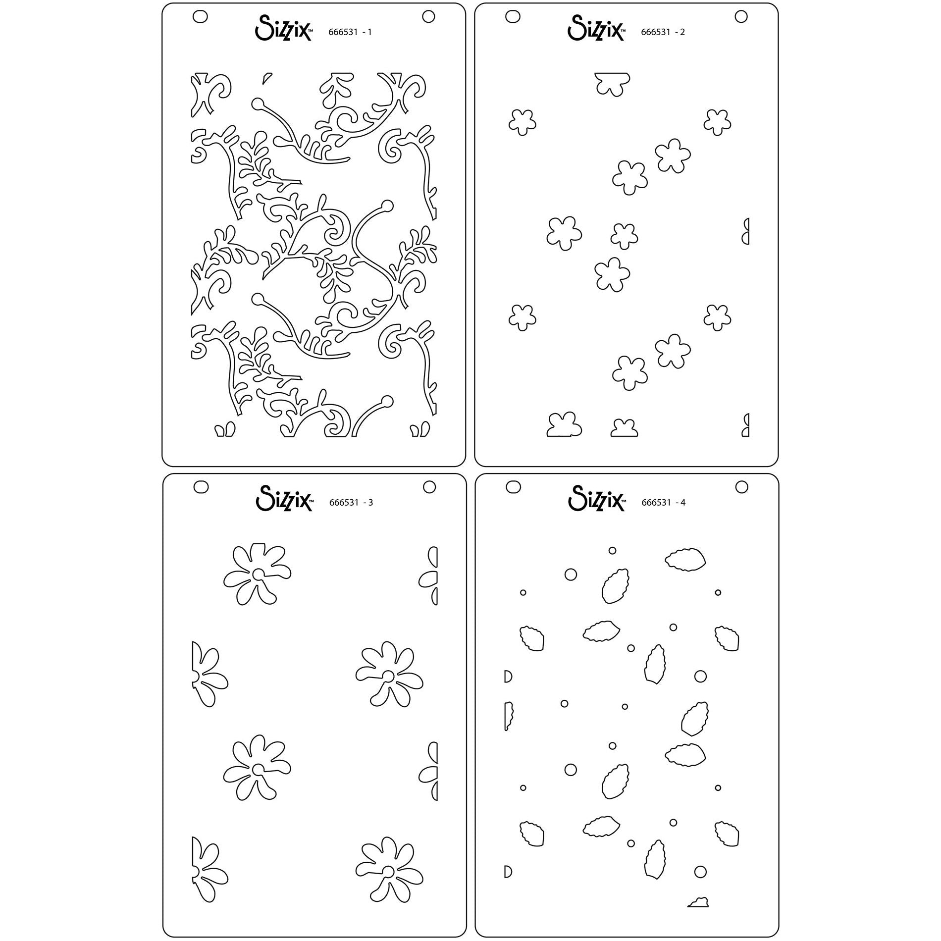 Sizzix Lacey A6 Layered Stencils 666531 detail