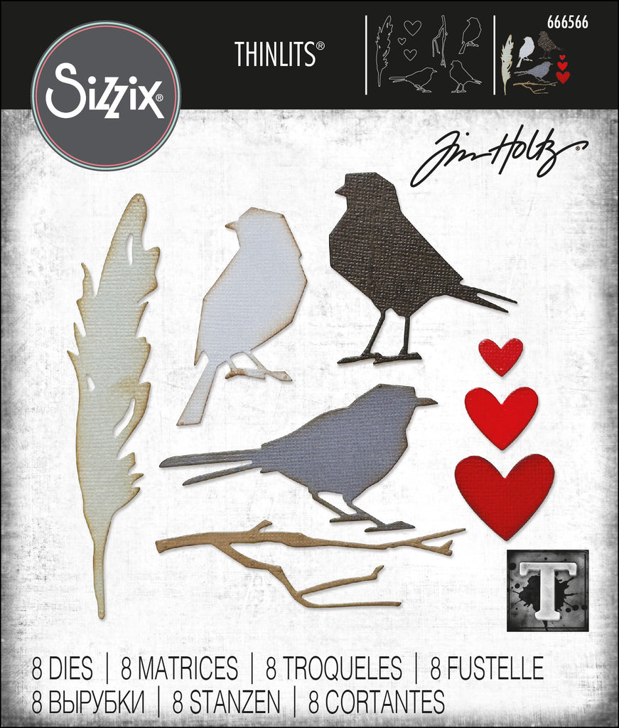 Tim Holtz Sizzix Vault Lovebirds Thinlits Dies 666566