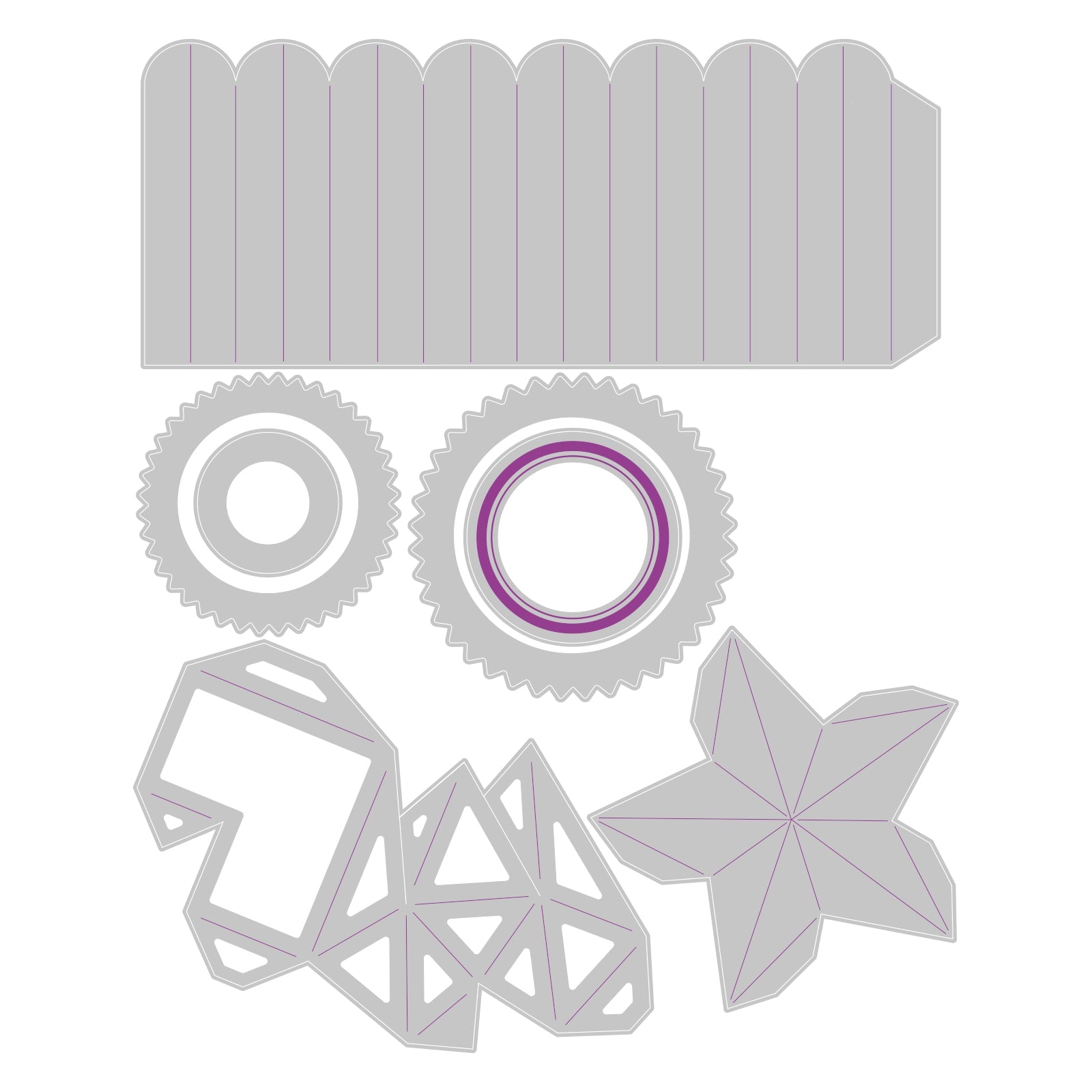 Tim Holtz Sizzix Vault Rosettes Thinlits Dies 666567 line art