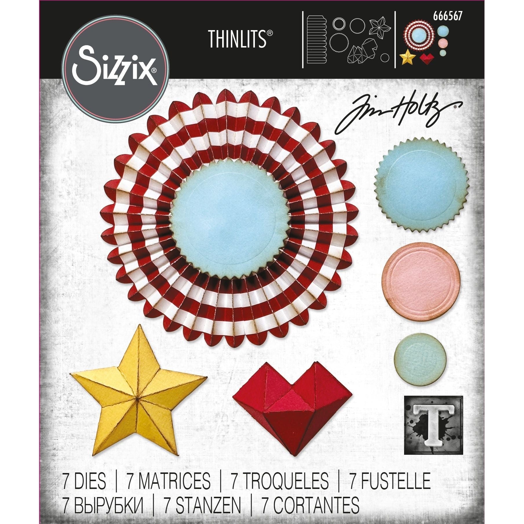 Tim Holtz Sizzix Vault Rosettes Thinlits Dies 666567