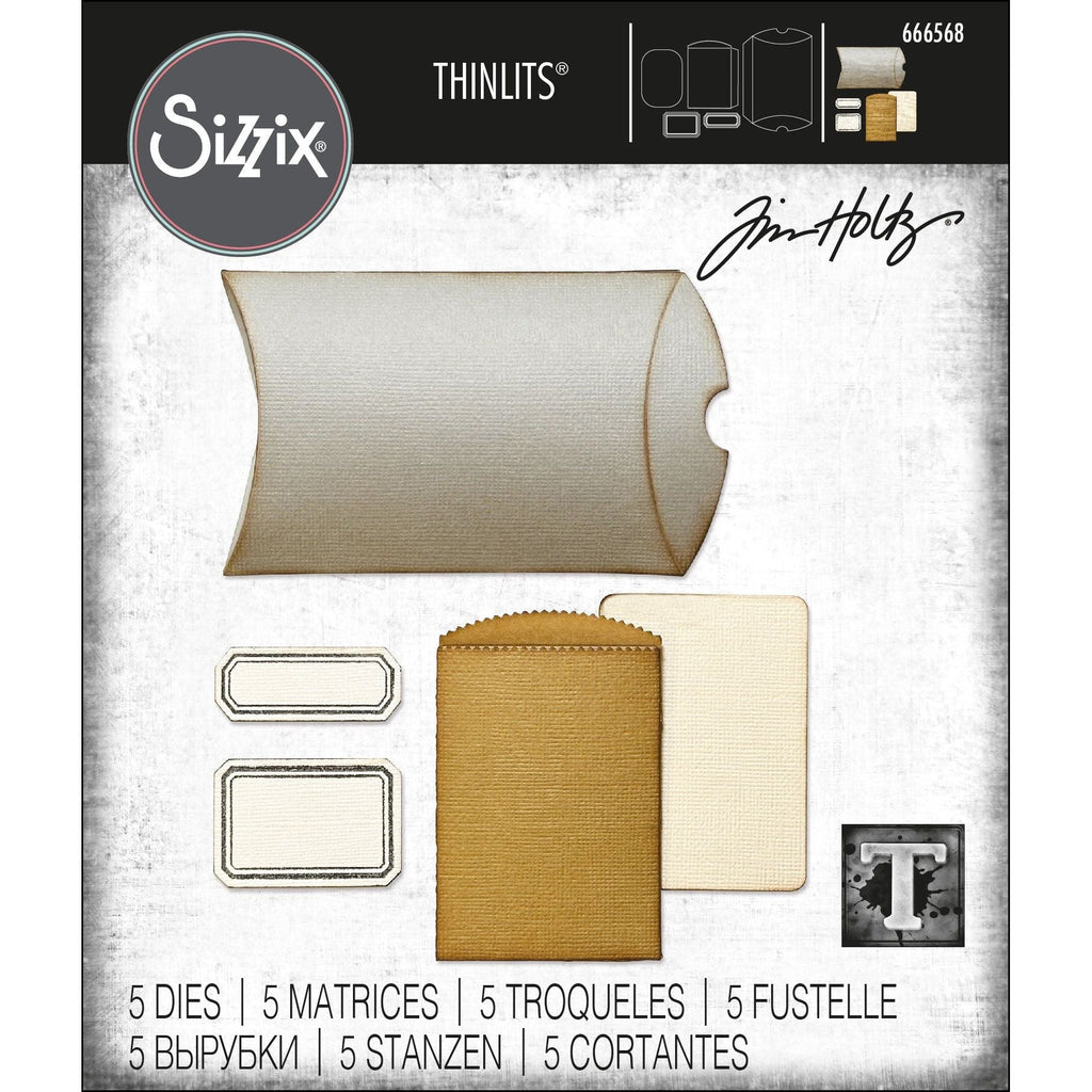 Tim Holtz Sizzix Vault Pillow Box and Bag Thinlits Dies 666568