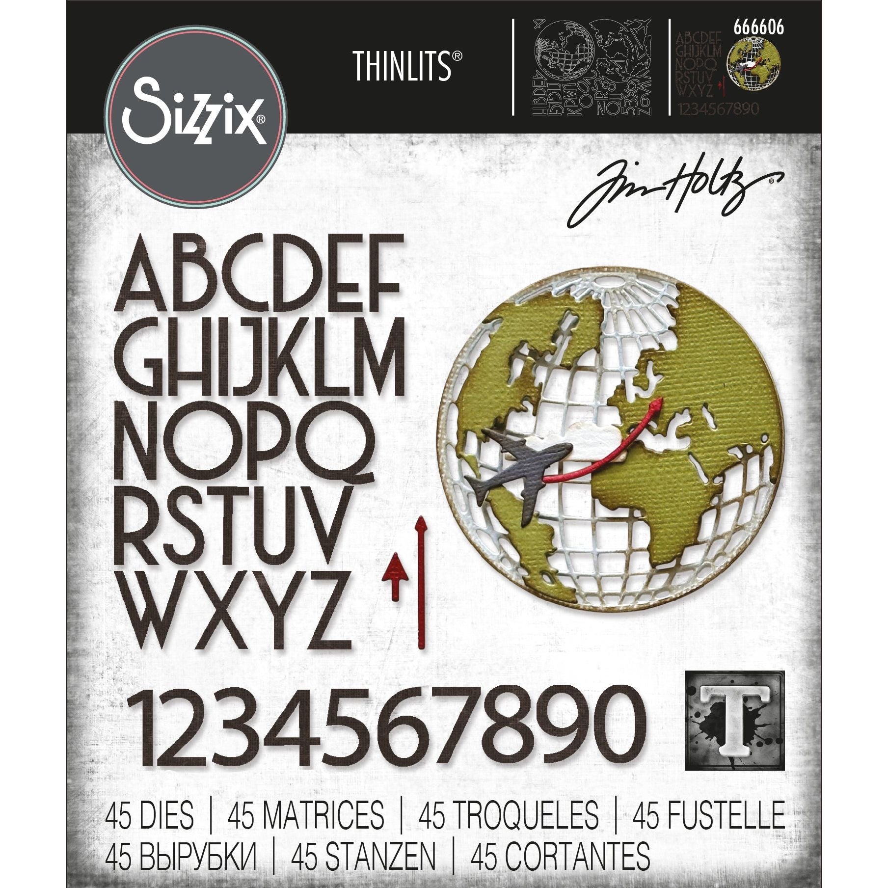 Tim Holtz Sizzix Vault World Travel Thinlits Dies 666606