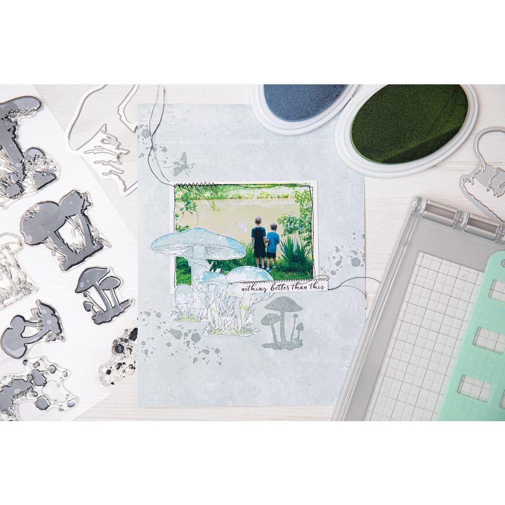 Sizzix and 49 and Market Painted Pencil Mushrooms Die and Stamp Set 666637 mushrooms