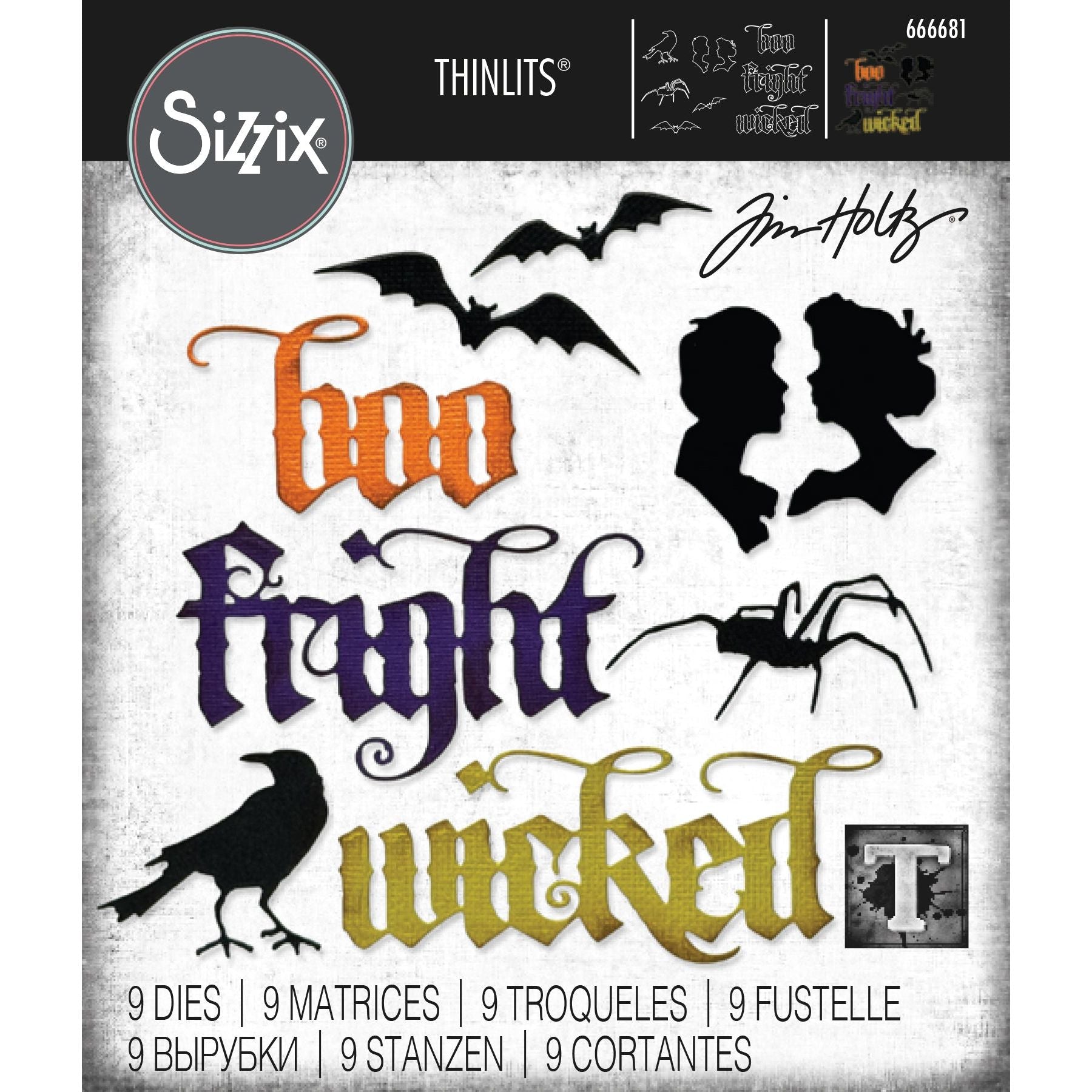 *Tim Holtz Sizzix Vault Gothic Portraits Thinlits Dies 666681
